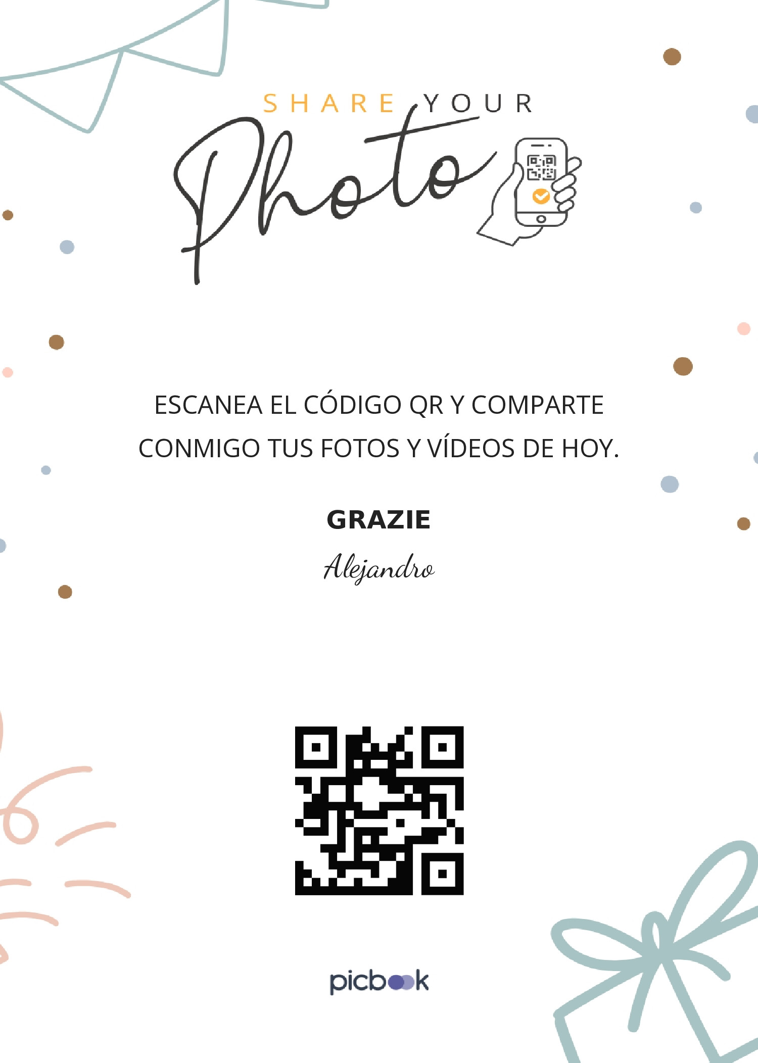 Código QR Marco para mesa 5x7
