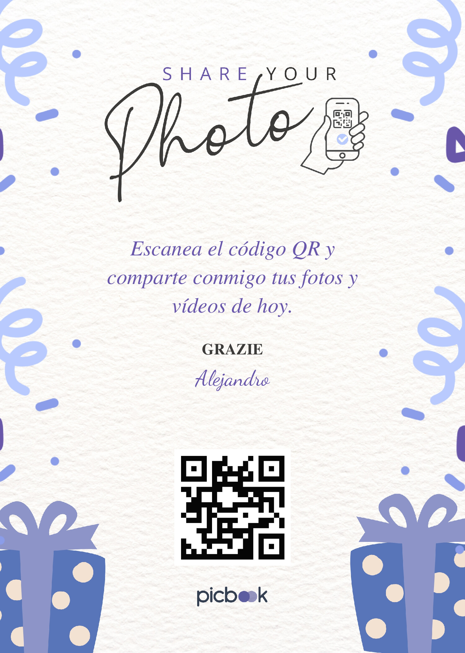 Código QR Marco para mesa 5x7