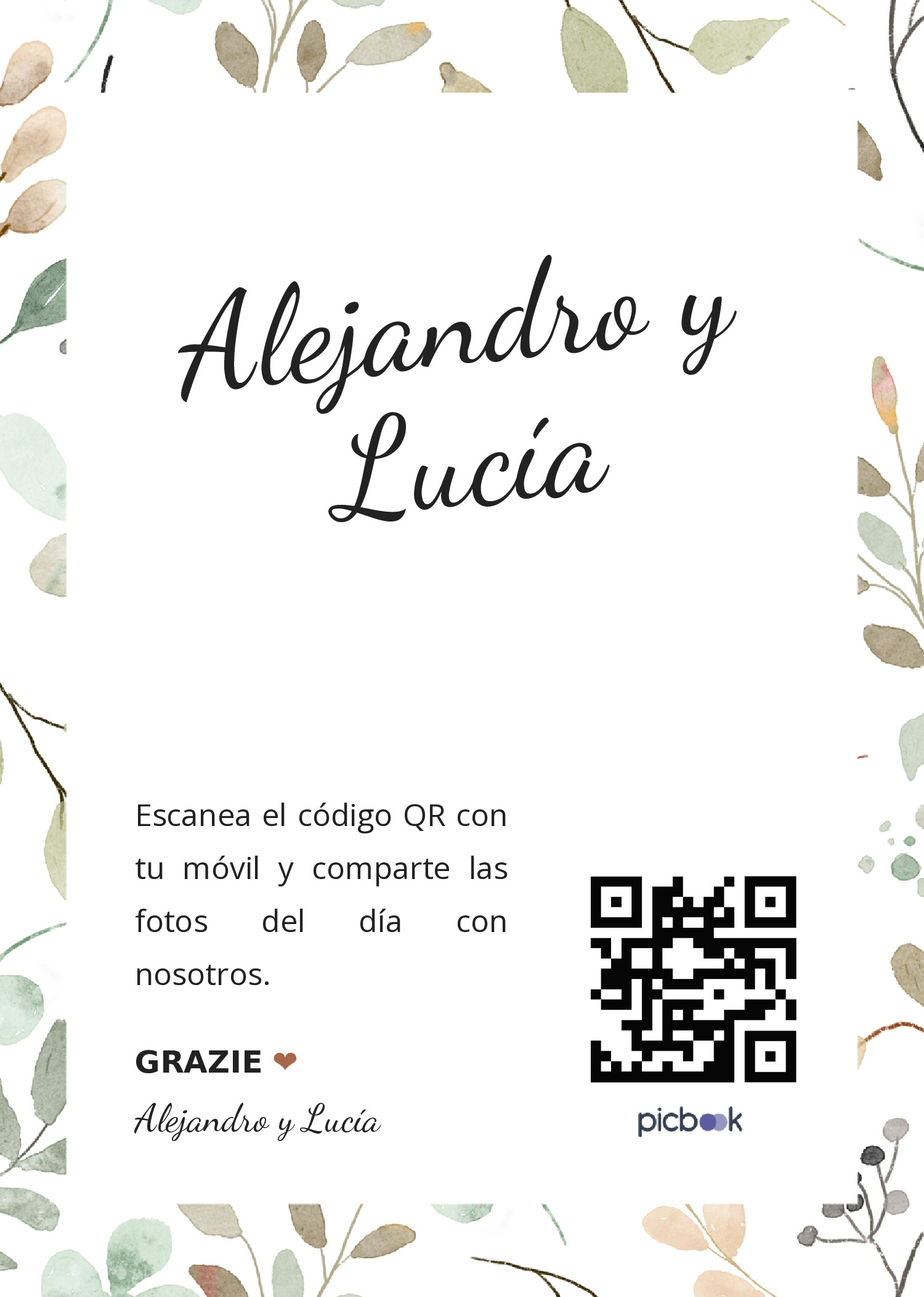 Código QR Marco para mesa 5x7