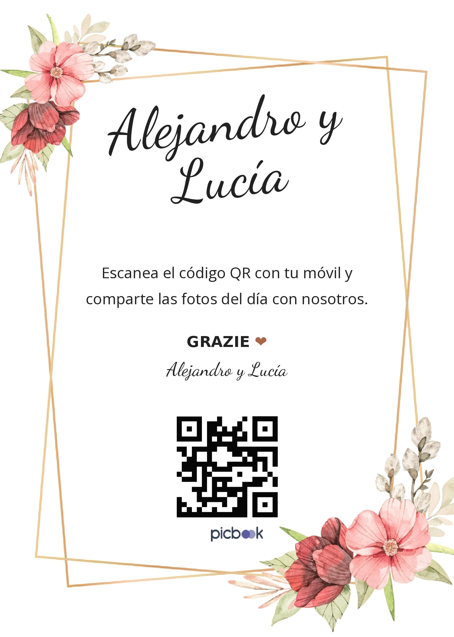 Código QR Marco para mesa 5x7